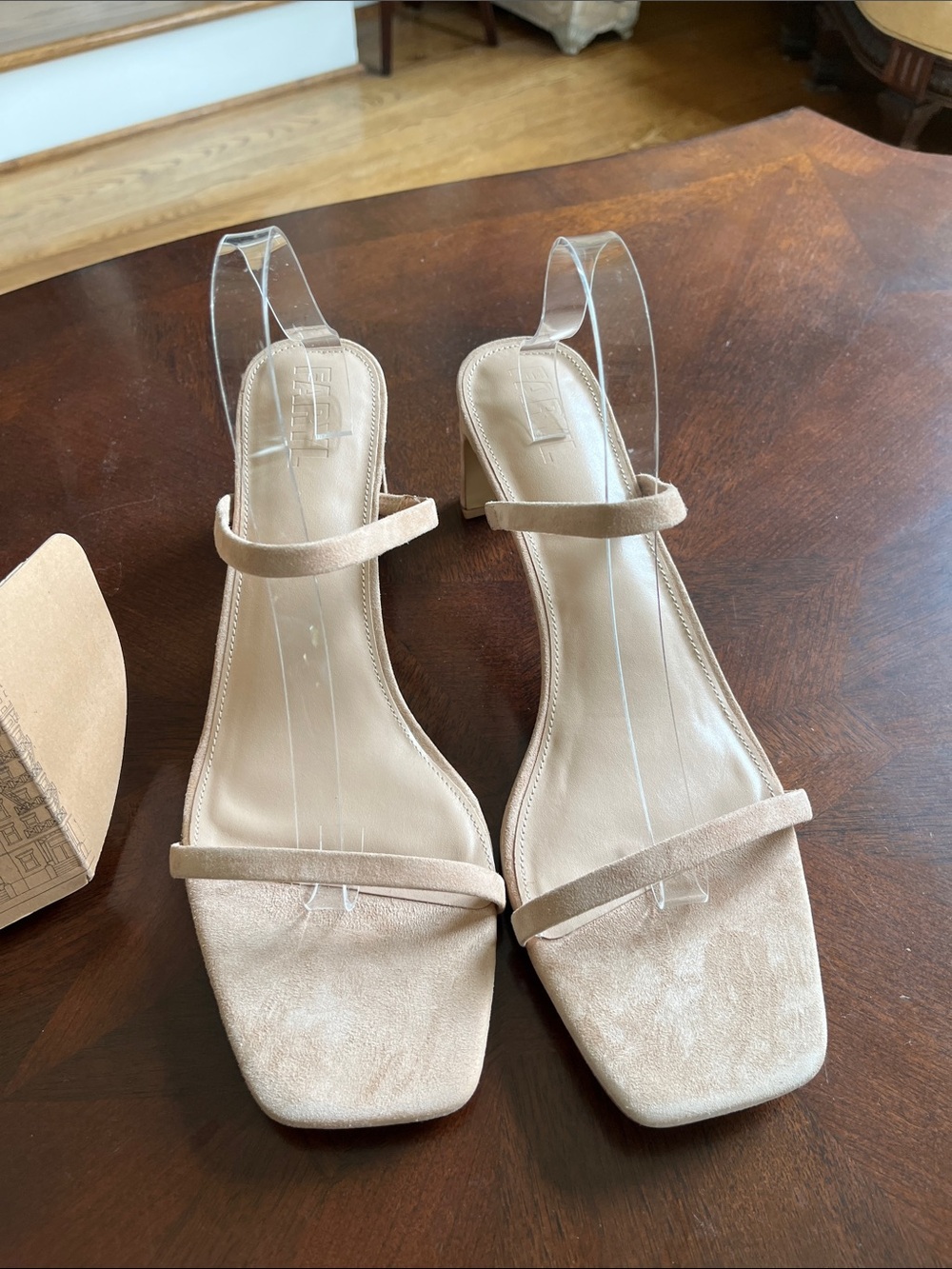 Beige Suede Strappy Block Heel Sandals - Women
